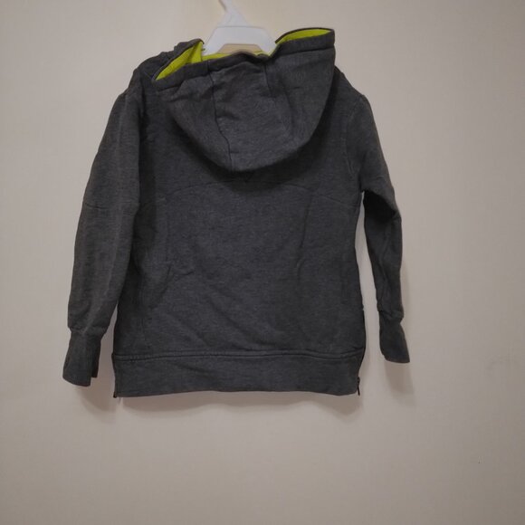 Armani gray zip pullover with lime green hood and side zippers - Picture 6 of 6